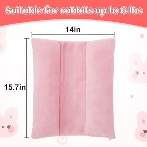 MEWTOGO 15.7" x 14" Bunny Bed for Rabbit Cage - 15.7 x 14In, Pink, flannel, Thickened & Soft - Image 3