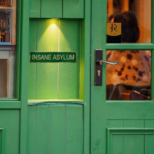 Chic Insane Asylum Metal Tin Sign - Versatile & Unique Decor for Home, Bar, Cafe, Garage, and Farmhouse