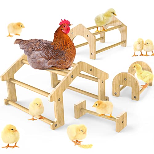 Bamboo Chicken Perch Set, 4 Pack - 4 in 1 Chicken perches, 46 Pack by Ensayeer