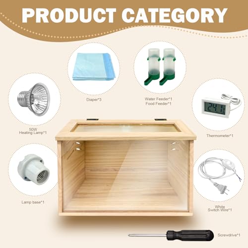 Chicken Brooder Box for Chicks & Quail with 3 Absorbent Pads - Beige, Wood, Feeder and Waterer - Image 2