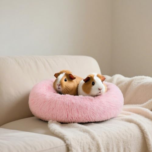 Bunny Bed Large Rabbit Hideout Soft & Comfortable - 15.7"L x15.7"W x4"H, Pink, Polyester - Image 6