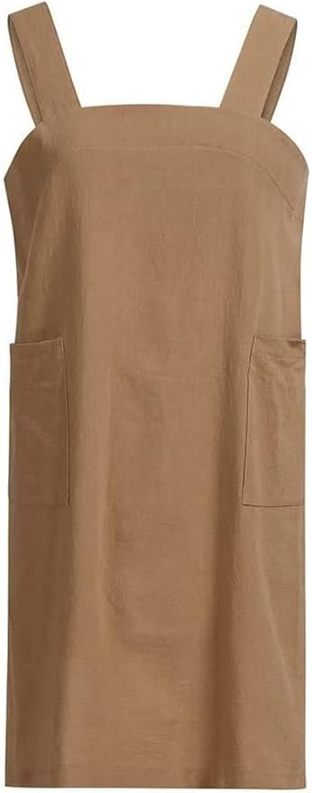 Japanese Pinafore Apron Smock Cotton Apron with Pockets Plus Size Aprons for Women