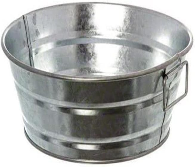 American METALCRAFT, Inc. MTUB83 Round Galvanized Metal Tub, Silver 8-1/4" Diameter, 37-Ounces