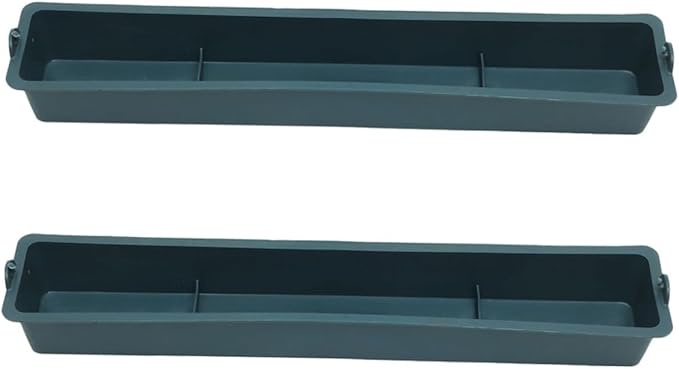 FRCOLOR 2pcs Hanging Poultry Feeder with Anti-Spill Design, Thickened Plastic Rectangular Feed Trough for Chickens, Ducks, Pigeons – 3-Compartment Bird Cage Feeding Accessory