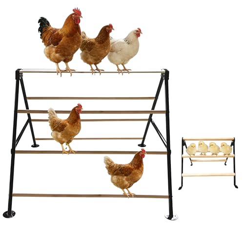XCL Chicken Roosting Bars, Chicken Perch for Coop - natural wood color, Metal & Wood, for Adult Chickens (L) - Image 4