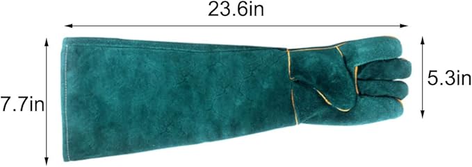 Hamiledyi Animal Handling Gloves 23.6in Bite Proof Anti-Scratch Protection Gloves Pet Grooming/Nursing/Wildlife Rescue Safety Work Gloves for Reptile Snake Iguana Cat Dog Falcon