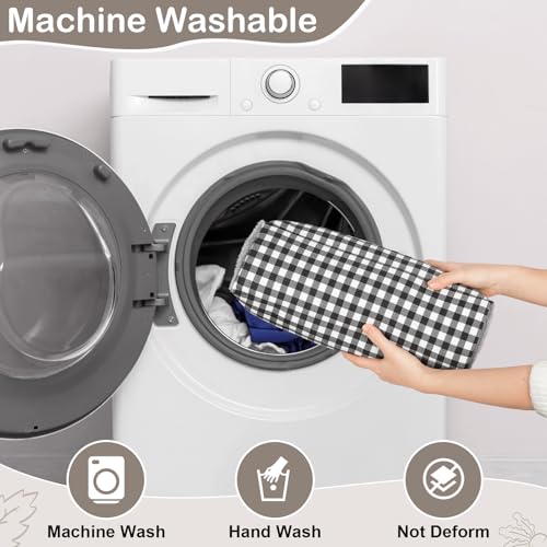 15"x14" Soft Plush Rabbit Bed Washable Cuddle Mat for Small Pets - Medium, Black and White Geometry, Polyester - Image 4