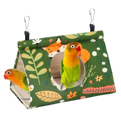 Rypet Bird Nest House, Bird Bed for Cage - Small (Pack of 1), Green, Cotton, Hanging Hammock Bird Hut by Rypet