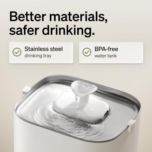 PETLIBRO Upgrade Cat Water Fountain Stainless Steel Tray - White, 3 liters, Dockstream 2 Cat Fountain Indoor - Image 6