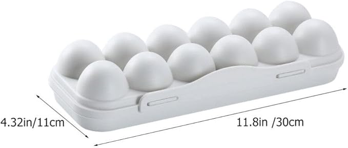 Zerodeko 12 Count Egg Holder for Refrigerator with Lid Plastic Fresh Storage Box for Kitchen and Fridge Organization Compact 11.81X4.33X2.55In Egg Storage Container