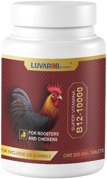 Vitamin B12 10,000 Tblets for Poultry – 200 Count – Nutritional Supplement for Chickens and Farm Birds