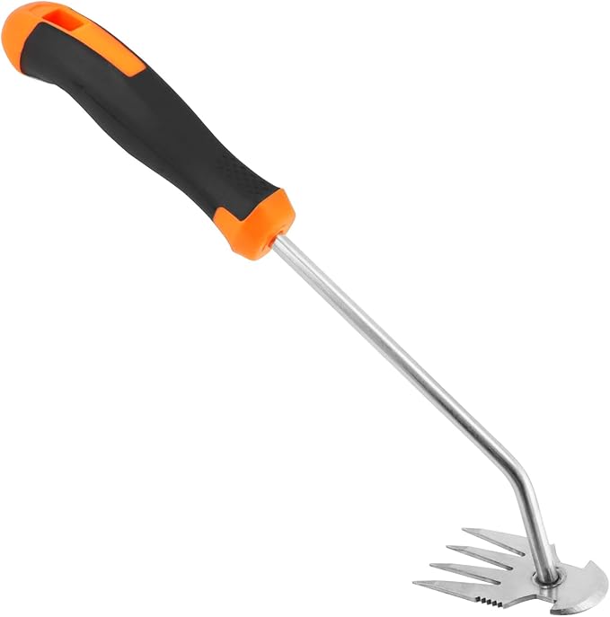 QWORK 2 Pack Weed Puller Tool with Ergonomic Handle - Uprooting Weeding Tool for Yard, Farm, Garden | Stainless Steel Weed Remover Tool| Multi-Functional Crescent Shovel for Efficient Weed Control