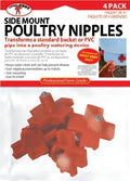 Little Giant® Side-Mounted Poultry Nipple (4-Pack) Gravity Fed Water Nipples for Automatic Bird & Chicken Watering (Item No. 188890)