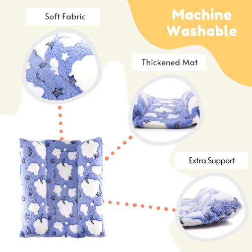 Rabbit Bed with Pillows, Dual-Sided 17"x15" Washable Lounger Pad - 17 x 15 inches, Sky Blue Cloud, Polyester - Image 2