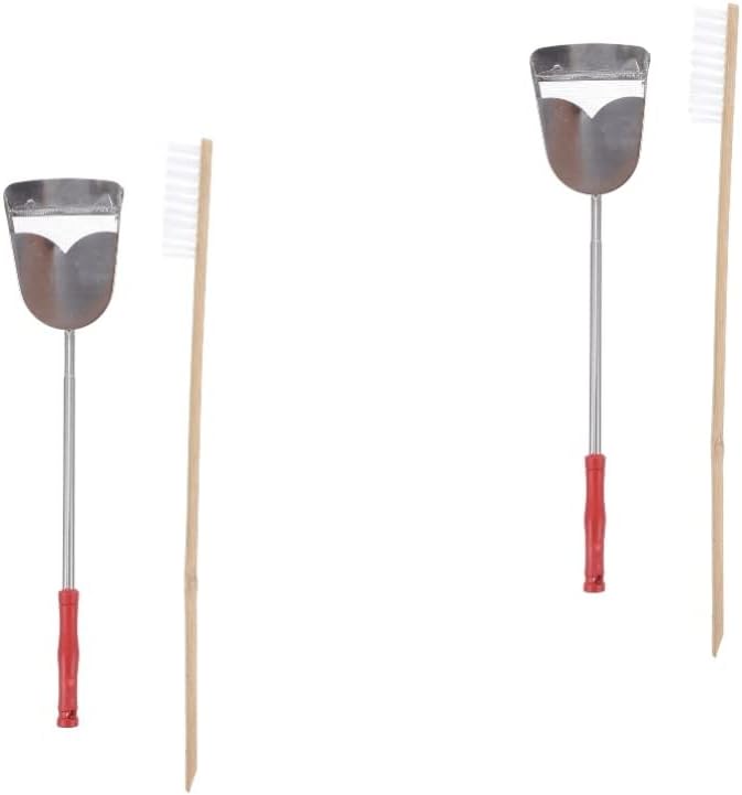 balacoo 4pcs Parrot Cage Cleaning Brush and Shovel Set Telescopic Handle Tools for Easy Birdcage Maintenance Suitable for Pets Like Hamsters Guinea Pigs and