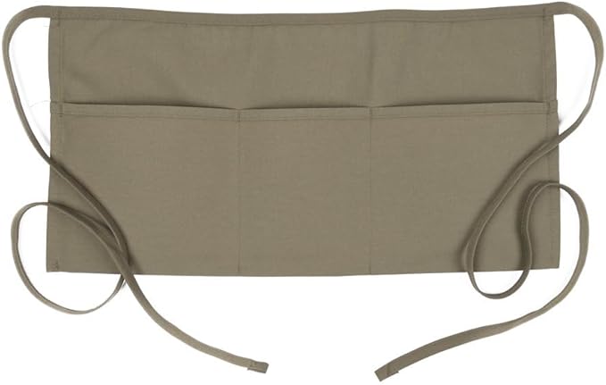 FAME 3 Pocket Waist Apron F9-34" L X 23" W - 65/35 Poly/Cotton Twill - Waitress/Waiter Apron - One Size Fits Most - Unisex