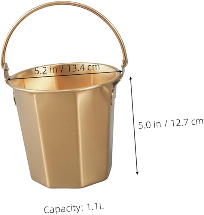 Mikinona Thickened Stainless Steel Water Bucket Handle Portable Multipurpose Container for Camping Outdoor Use and Home Sturdy Water Holder for Farm and Utility