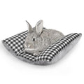 15"x14" Soft Plush Rabbit Bed Washable Cuddle Mat for Small Pets - Medium, Black and White Geometry, Polyester by Hedgeink
