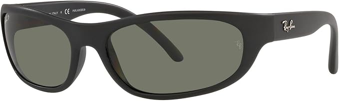 Ray-Ban Man Sunglasses Black Frame, Green Lenses, 60MM