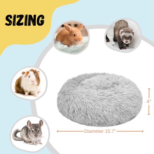 Bunny Bed Large Rabbit Hideout Soft & Comfortable - 15.7"L x15.7" W x4" H, Grey, Polyester - Image 3