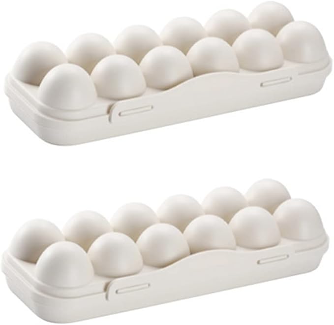 2pcs Egg Box for Fridge Egg Tray Sturdy Storage Container Stackable Fridge Accessories Material Easy to Clean
