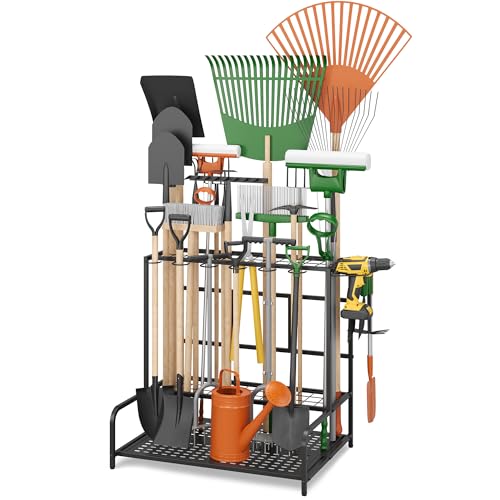 Sttoraboks Garden Tool Organizer Rack Up to 39 Tools - Black, Broom Holder & Garden Tool Rack for Shed by Sttoraboks
