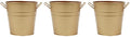 Hosley Set of 3 Gold Metal Bucket/Pots with PVC Liner, Ideal Gift for Floral Arrangements Wedding Home Office Party DIY Indoor Outdoor Garden Patio 5" Dia x 5" H