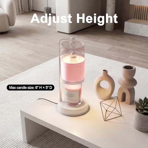 Pink Candle Warmer Lamp with Timer, Modern Farmhouse Dimmable Candle Warmer - Home Decor for Bedroom-Pink - Image 3