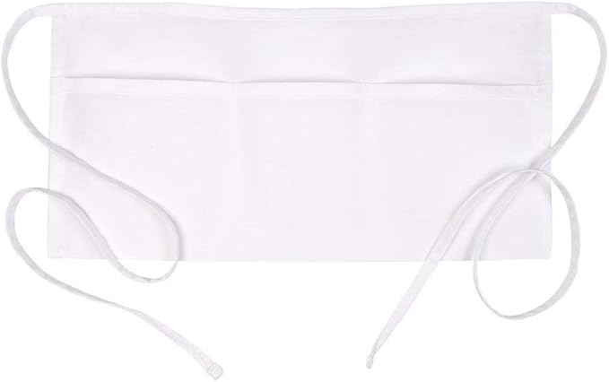 FAME 3 Pocket Waist Apron F9-34" L X 23" W - 65/35 Poly/Cotton Twill - Waitress/Waiter Apron - One Size Fits Most - Unisex