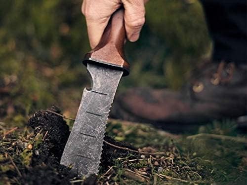 Barebones Hori Hori Ultimate - Garden Knife with Double-Edged Tempered Steel Blade, Walnut Handle, Ambidextrous Use, Japanese Knife Garden Tool for Weeding and Gardening (Tool & Sheath)