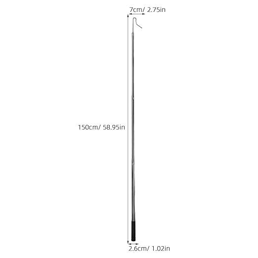 Beaupretty Stainless Steel Poultry Catcher Hook Pole with Telescopic Extension 72–145cm for Chicken, Duck, and Goose Handling on Farms and Coops