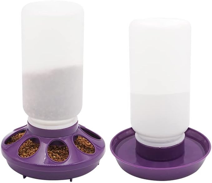 Chick Feeder and Waterer Kit - 1L Feeder and Waterer for Duck Brooder, Quail