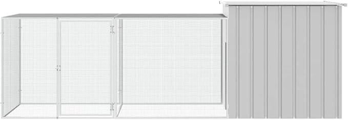 Large Chicken Coop, Galvanized Steel Poultry Cage for Backyard, Durable Outdoor Hen House with Escape-Proof Latches, Expandable Run for Small Animals