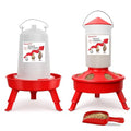 2-in-1 Chick Starter Set: Top Filling 0.4 Gal Feeder & Waterer Red - 0.4Gal Feeder & 0.4Gal Waterer, BPA-Free Plastic (Semi-Transparent), 0.4 gallons by ZenxyHoC