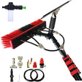 WaterFed Window Cleaning Pole with Brush Squeegee & Soap DispenserEfficient Solar Panel & Glass Cleaning Tool for Easy Reach and StreakFree Shine