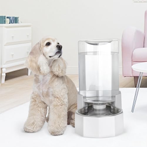 Sfozstra Dog Water Bowl Dispenser: 7L White Gravity Stainless Steel Bowl - 6L Without Filter, 6 liters - Image 6