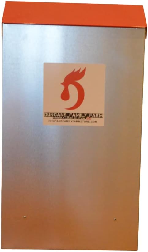 DUNCAN'S FAMILY FARM STORE Space Saving Mountable Steel Poultry Feeder (Back Feed, Front Loading)
