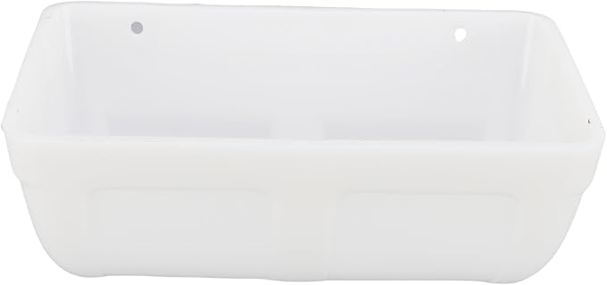 Pssopp Hanging Poultry Feeder Trough, Space Saving Design Versatile Use Easy to Cleanup Plastic Hanging Chicken Feeder for Farm (White)