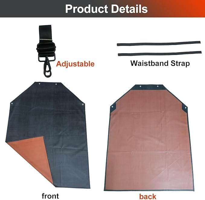 Thick Waterproof Rubber Aprons, Puncture/Abrasion/Chemical/Oil Resistance Work Apron