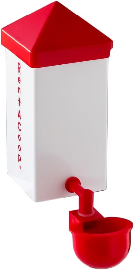 RentACoop 32oz(1L) Automatic Drinker - BPA-Free Waterer with Auto-Fill Cup - Suitable for Chicks, Quail, Pigeons, Doves, and Other Smaller Birds