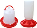 DoubleWood Feeder & Waterer Combo Chicken Chick Poultry Plastic Container, Chick Waterer Set Perfect for Chicks, Quail, and Ducks