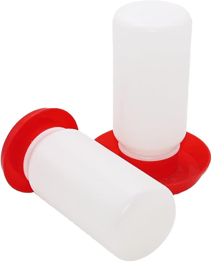 Chick Feeder and Waterer Set, 1L Baby Chicken Waterer Feeder, Baby Chicken Starter Kit, Hanging Poultry Drinker Quail Feeder, Small Coop Water Dispenser for Chickens, Turkeys, Ducks (Medium Feeder)