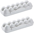 Egg Storage Container 2 Pack 12 Grids Egg Trays Fridge Pp Material Stacking Design (grey)