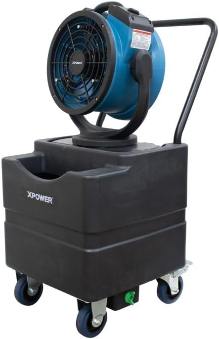 XPOWER FM-68WK Multi-Purpose Oscillatin Misting Fan with Built-In Water Pumo and WT-45 Mobile Water Reservoir