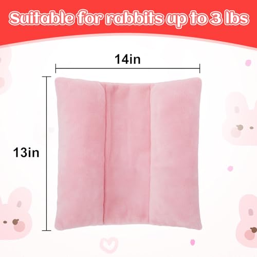 MEWTOGO 14" x 13" Bunny Bed for Rabbit Cage, Thickened & Soft - 13 x 14In, Pink, flannel - Image 3