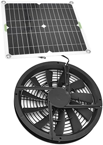 GOTOTOP Solar Fan, 2pcs 100W Solar Panel Fan Ventilation Fan Kit, Round Ventilation Exhaust Fan 10in for Chicken Coop Greenhouse Shed, Metal Mesh