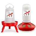 2-in-1 Chick Starter Set: 0.3 Gal Feeder & 0.4 Gal Waterer Red - BPA-Free Plastic (Semi-Transparent), 0.4 gallons, 2 Pack by ZenxyHoC