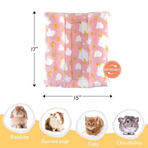 Rabbit Bed with Pillows, Dual-Sided 17"x15" Washable Lounger Pad - 17 x 15 inches, Pink Cloud - Image 6
