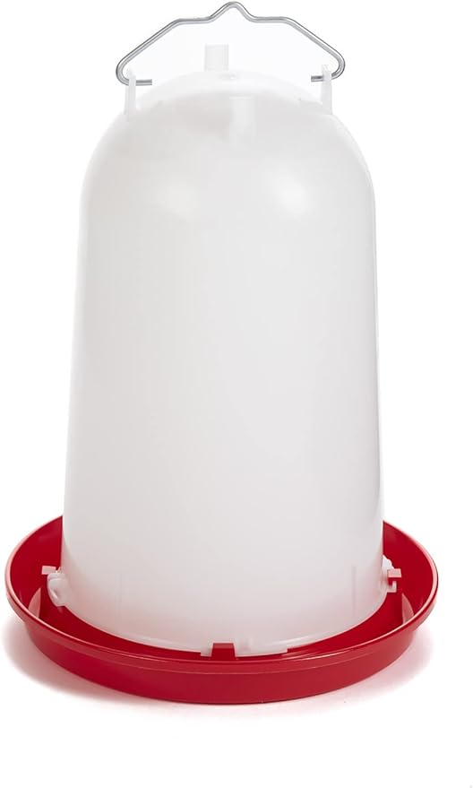 Little Giant® Plastic Poultry Drinker | Heavy Duty Plastic Gravity Fed Water Container Jar | Chicken Waterer with Handle | 3 Gallon