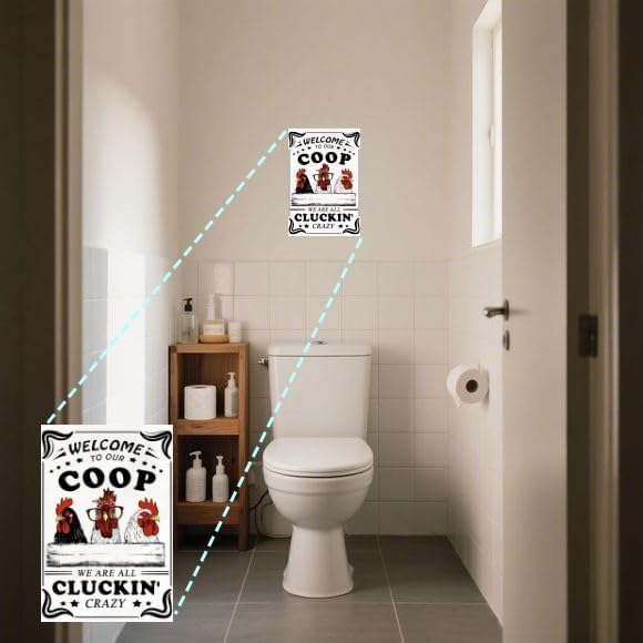 Funny Chicken Sign – Retro Tin Sign for Coop, Farmhouse, or Kitchen Wall, Cute Farm Animal Decor for Chicken Lovers, 12x8 Inch